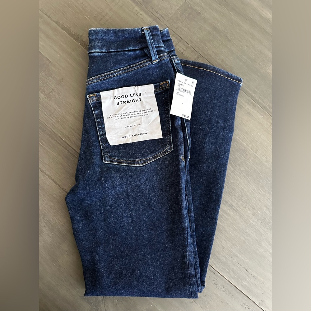 Good American Women's Straight Leg Jeans - Dark Blue